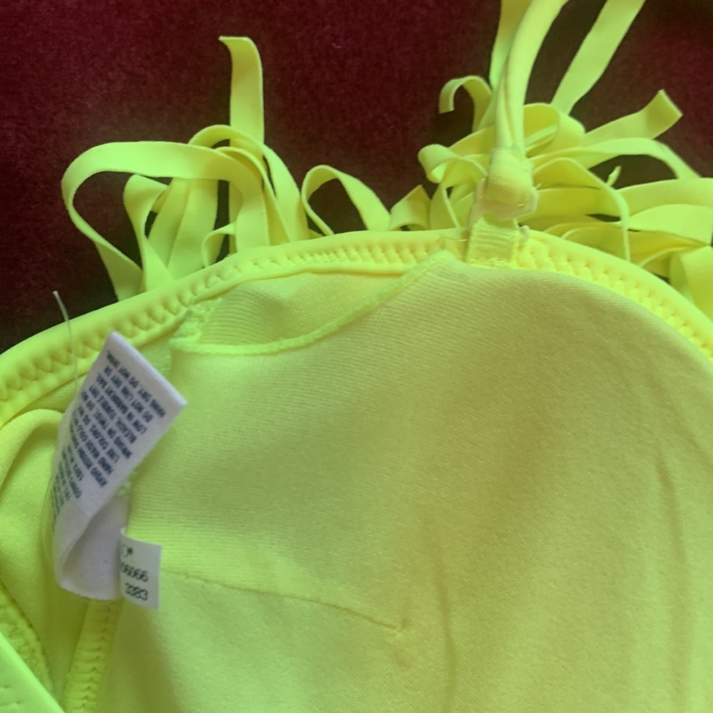 AE Neon Yellow Boho Fringe Convertible 2 Piece Swimsuit - Picture 5 of 14